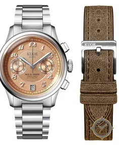 ROYAL SMITH 90-012 Automatic Chronograph, Salmon Pink with Breguet Numerals