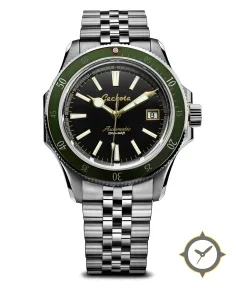 Geckota Sea-Hunter Dive Watch With Jade Green Bezel