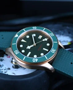 Aquatico Bronze Raider Green Dial Date