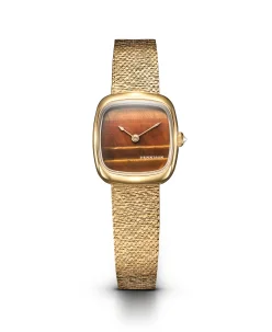 Dennison Mini Tiger Eye In Gold Gold Bark Mesh