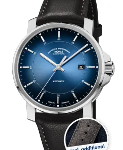 Mühle Glashütte 29er Casual in coastal blue with an additional interchangeable strap