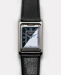 Vario VERSA Reversible Dual Time Gunmetal-White Enamel Quartz Watch