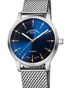 Mühle Glashütte Panova Blue with Milanese bracelet