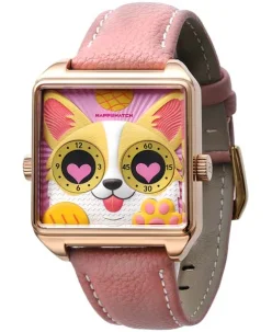 Happiewatch The Corgi Charming Dog Watch in Pink