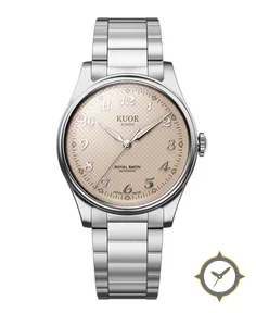 ROYAL SMITH 90-006 Breguet Numerals Silver Case Dusty Pink Dial