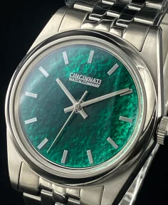 Cincinnati Watch Company Teal Green Enamel over Hammered Finish