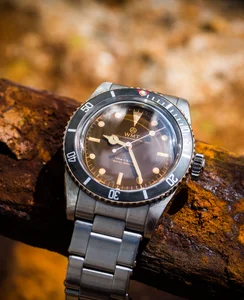 WMT Watches Sea Diver – All Aged With Brass Bezel Tropical Dial Edition