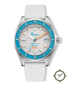 Squale Matic S White Mosaic Rubber