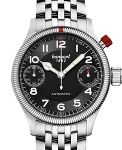 Hanhart PIONEER MonoScope, black fluted bezel