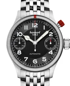 Hanhart PIONEER MonoScope, black fluted bezel