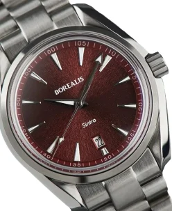Borealis Sintra Red Sunray dial date Miyota 9015 automatic movement version B.C2