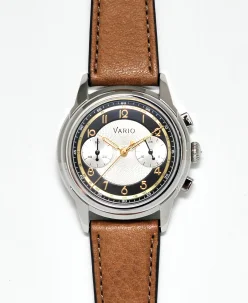 Vario Empire White Tuxedo Gold Tachymètre MecaQuartz Chronograph Watch