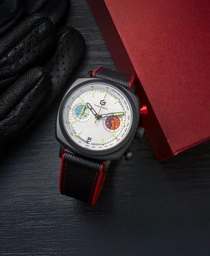 Geylang Watch Co APEX - Hybrid Chronograph Black Case, White Dial
