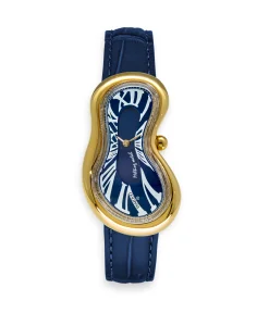 Exaequo Classic Melting Watch Stainless steel 316L Blue - PVD Yellow Gold