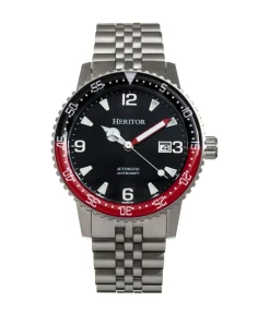 Heritor Watches Heritor Automatic Dominic Bracelet Watch w/Date Black&Red/Black