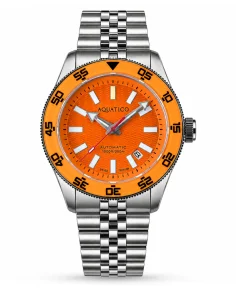 Aquatico Sea Recon Tritium Orange Dial Orange Bezel