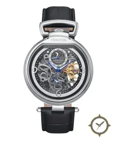 Heritor Automatic Lincoln Semi-Skeleton Leather-Band Watch