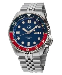Islander Automatic Dual-Time with Solid-Link Bracelet, AR Sapphire Crystal, and Luminous Sapphire Bezel Insert