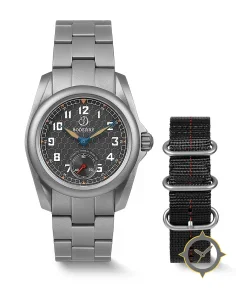 Boderry VOYAGER S72 72-Hour Power Reserve Titanium Automatic Field Watch, 100M Water Resistant Grey/Bracelet