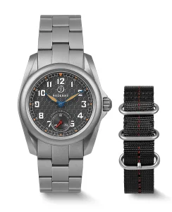 Boderry VOYAGER S72 72-Hour Power Reserve Titanium Automatic Field Watch, 100M Water Resistant Grey/Bracelet