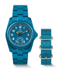 Boderry VOYAGER S72 72-Hour Power Reserve Titanium Automatic Field Watch, 100M Water Resistant Cerulean Blue/Bracelet