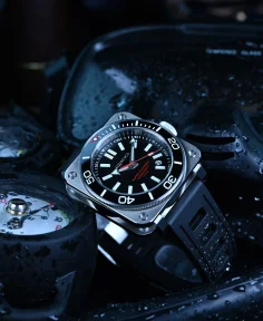 Aquatico Steel Man Tritium Black Dial Dive Watch