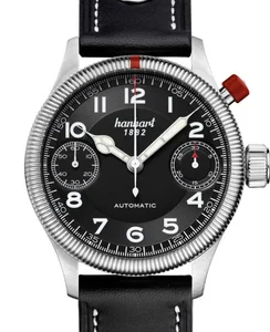 Hanhart PIONEER MonoScope, black fluted bezel