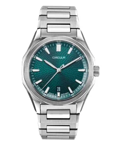 Circula Watches Facet 41 Petrol Steel Strap with Extension Folding Clasp