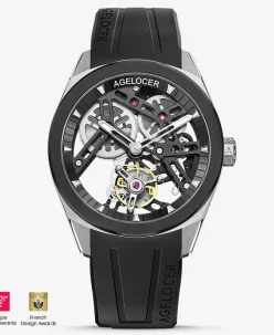 Agelocer Original Tourbillon Series Skeleton Hand-wound Mechanical - Ceramic Bezel Edition