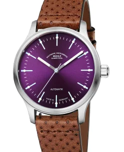Mühle Glashütte Panova Violet with perforated Leather strap