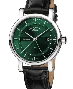 Mühle Glashütte Teutonia II GMT with black leather strap