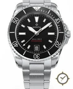 Monta Oceanking, 60-Minute Bezel, with Date, Black Dial, Ceramic Bezel