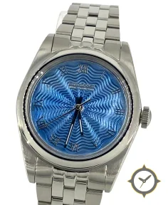 Blue enamel over Guilloché