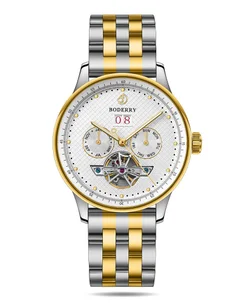 Boderry THE CHECKMATE Complication Automatic Watch with Date,Day,Month Display -White Gold & Two Tone Bracelet