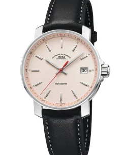 Mühle Glashütte 29er in apricot with black leather strap
