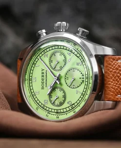 Boderry ASYMMETRY Mechanical Chronograph with Domed Sapphire Crystal Avocado