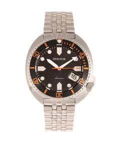 Heritor Watches Heritor Automatic Morrison Leather-Band Watch w/Date Bracelet Black/Orange