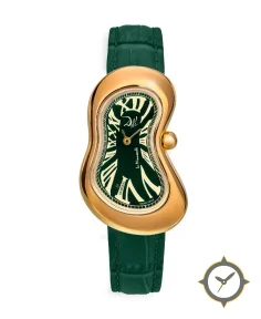 Exaequo Dalì Minuscule Melting Watch PVDYG SS 316L Green One of 888