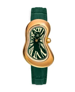 Exaequo Dalì Minuscule Melting Watch PVDYG SS 316L Green One of 888