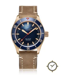 Aquatico Bronze Sea Star Blue Dial Watch (Sellita sw200-1 No Date)