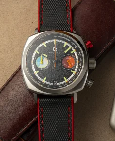 Geylang Watch Co APEX - Hybrid Chronograph Silver Case, Black Dial