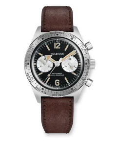 Wolbrook Skindiver WT Chrono-Mecaquartz Vintage Black Reverse Panda Chronograph