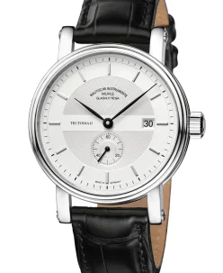 Mühle Glashütte Teutonia II Small Second in silver with leather strap