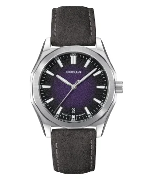 Circula Watches Facet 38 Violett Suede Strap