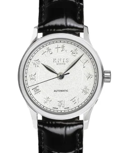 KNIS Kyoto KOKU Automatic KANJI White Engraved Dial Leather Strap (KN005-KJWHLE)