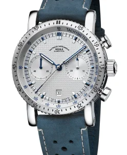 Mühle Glashütte Teutonia Sport I Clous de Paris with leather strap