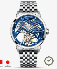 Original Hollow Free-sprung Balance Flying Tourbillon Manual Winding Casual Stainless Steel Date