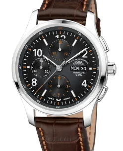 Mühle Glashütte Lunova Chronograph with crocodile leather strap