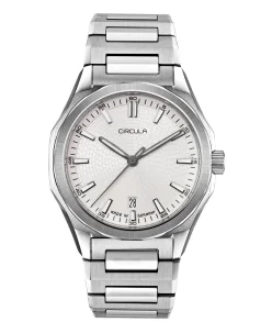 Circula Watches Facet 41 Snow Steel Strap with Butterfly Clasp