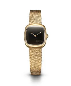 Dennison Mini Black Onyx In Gold Gold Bark Mesh